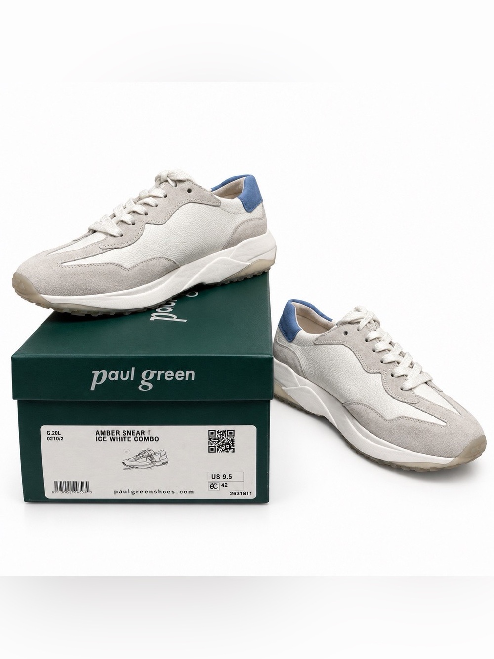 Paul Green Amber Sneaker, Ice White, 9.5 US, Excellent